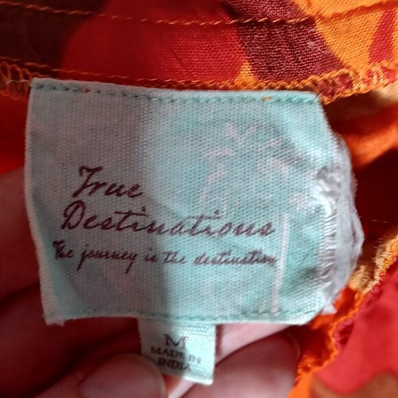 True Destinations Sundress Womens Medium Red Floral Hawaiian Mini Beachy Resort - Picture 5 of 7